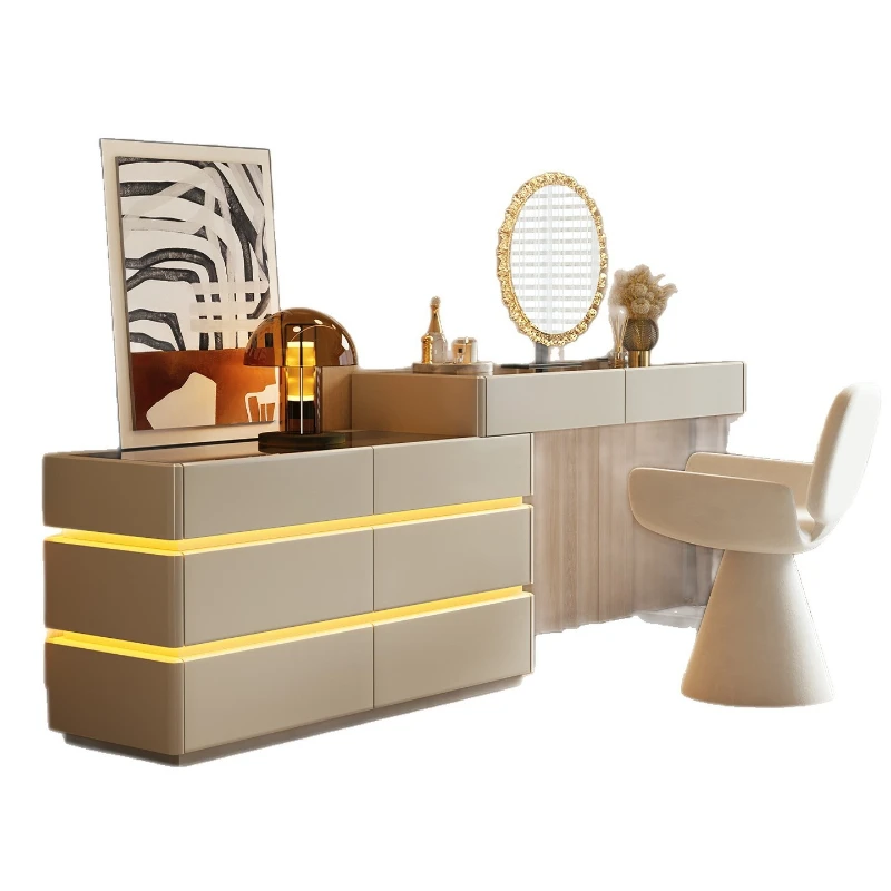 

Modern light luxury Italian-style chest integrated bedroom end of bed high-end makeup table
