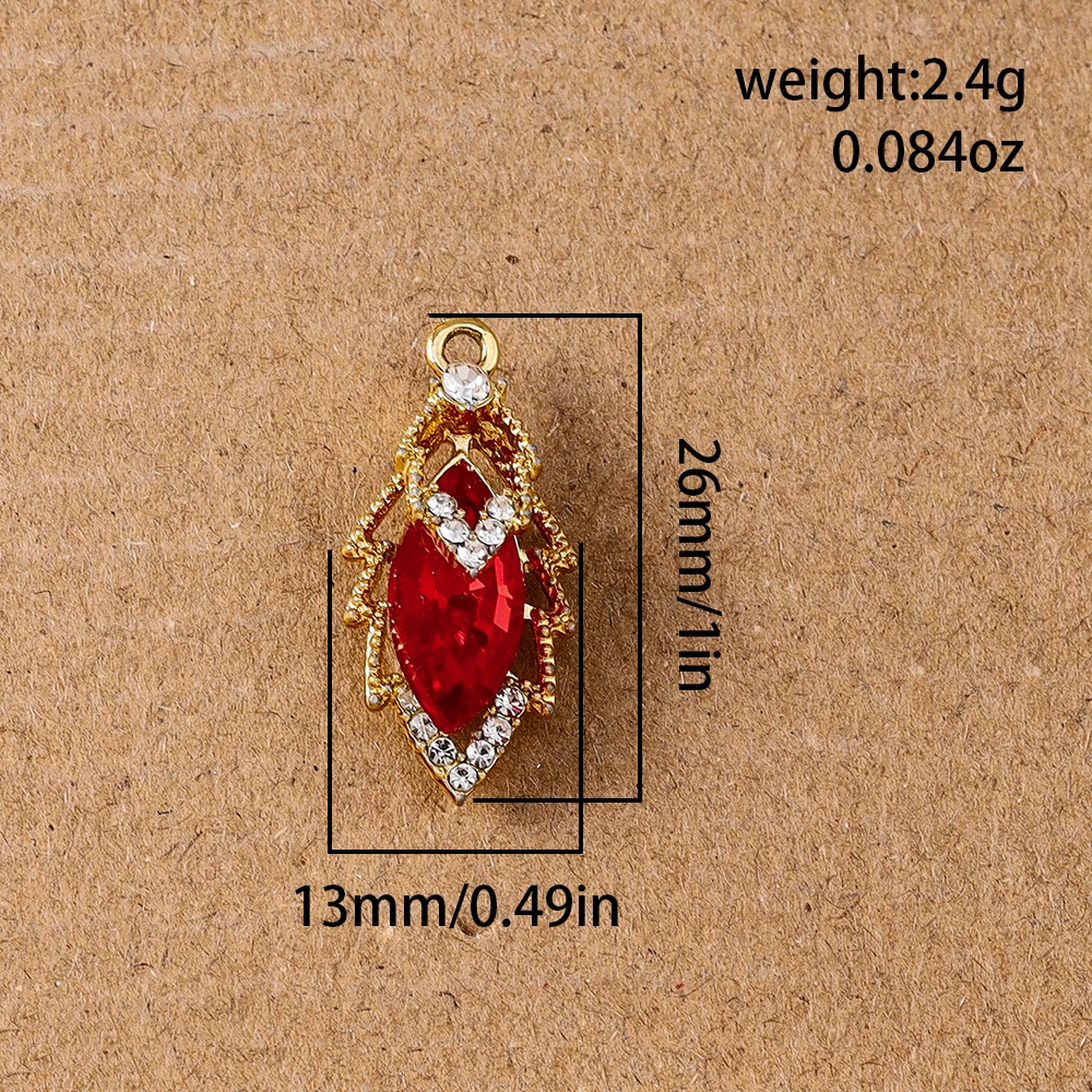 10 Stück 26*12mm Kristall CZ Blatt Charms Anhänger für Schmuckherstellung Halskette Ohrringe Armband DIY handgemachte Accessoires Zubehör – Detail 2