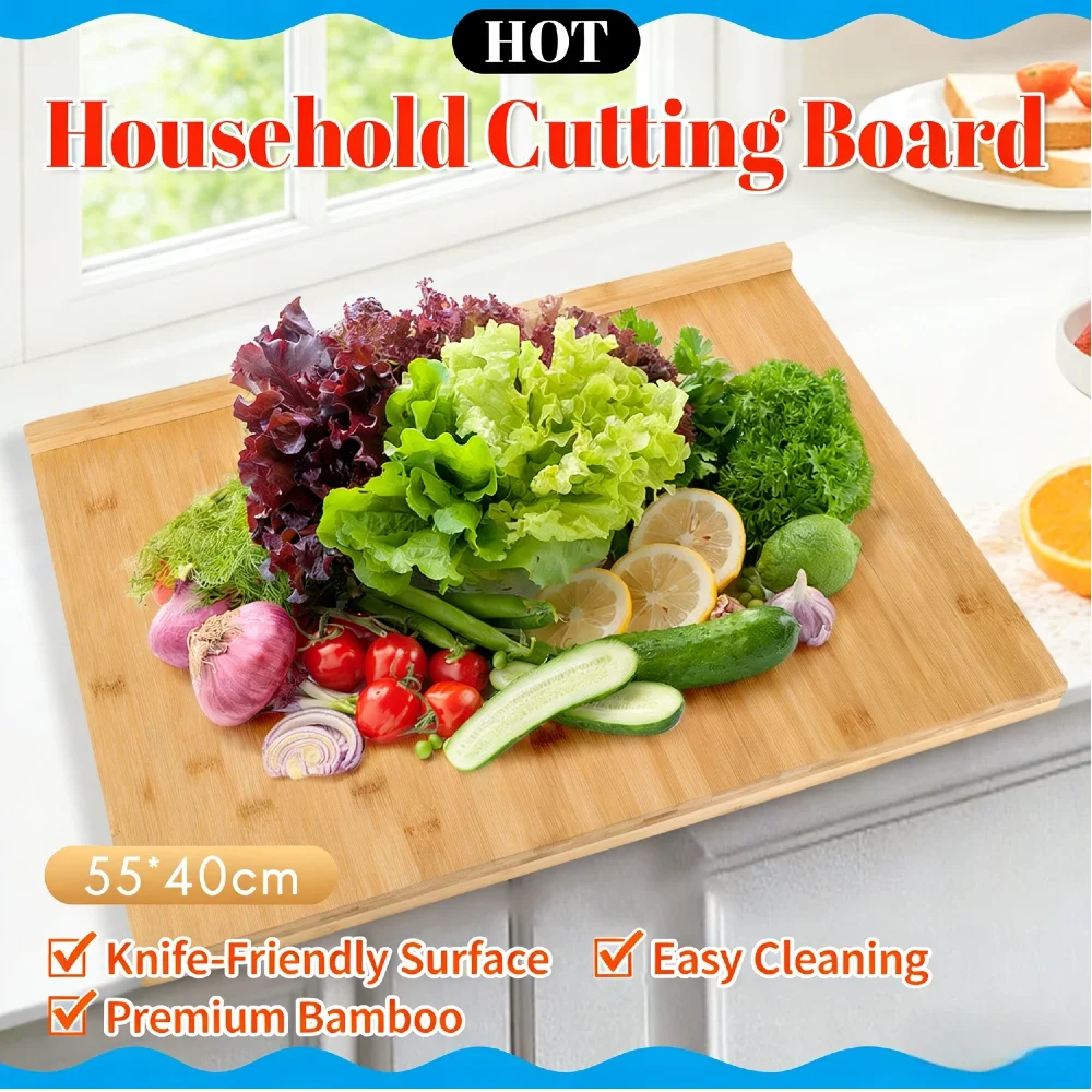 

Многофункциональная разделочная доска из бамбука с канавкой для сока, легко моющаяся, для кухни