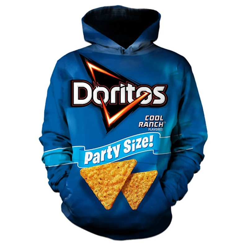 Nieuwigheid Hot Doritos Voedsel Rookwolken Hoodies 3D Gedrukt Heren Sweatshirt Harajuku All Over Print Unisex Trui Kap Casual Top