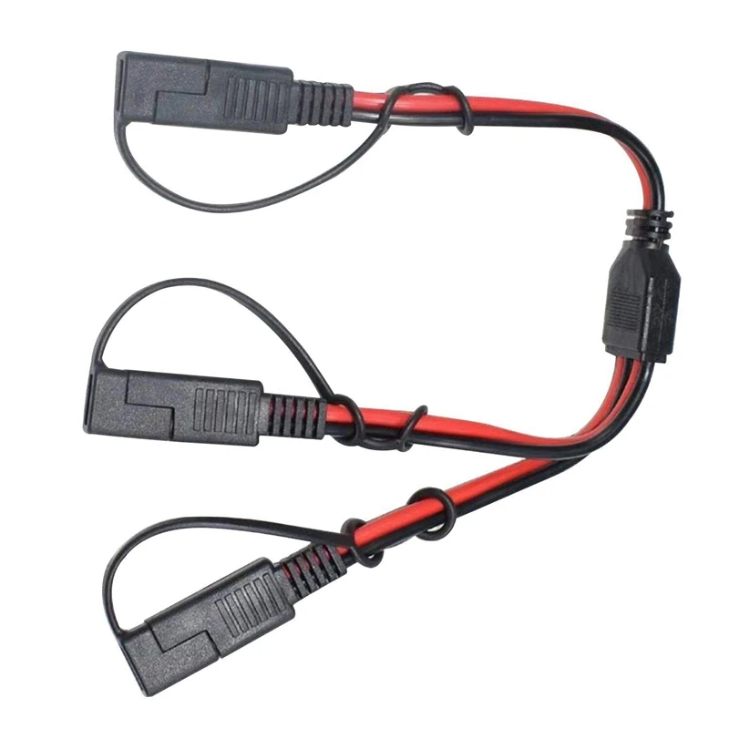 Adaptor Splitter SAE 14AWG SAE DC kabel konektor otomotif daya pembagi Y 1 ke 2 kabel ekstensi SAE dengan penutup