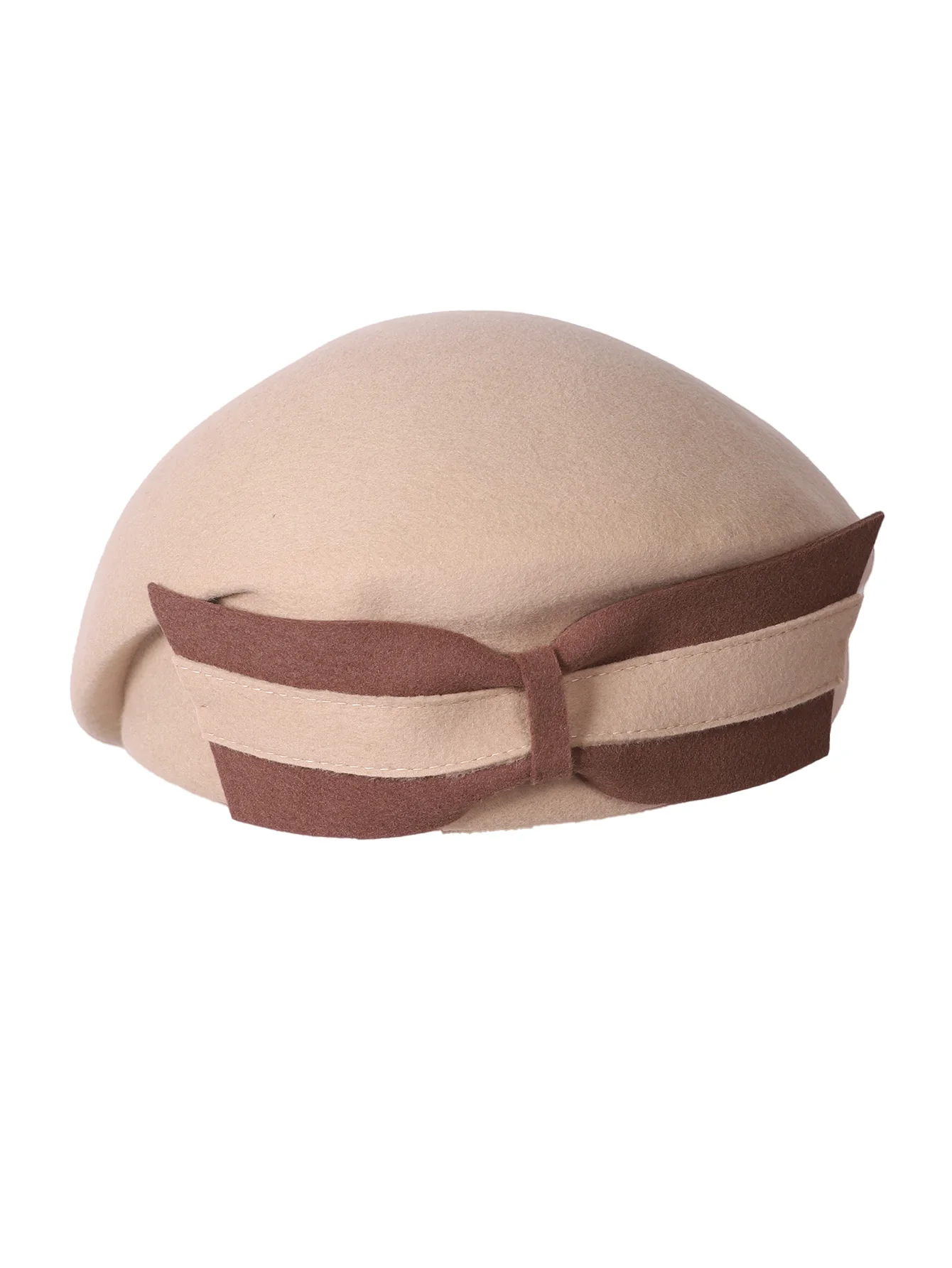 FS Vintage Women\'s Wool Beret Hat Black Felt Fedora with Big Bow Elegant Winter Church Wedding Ladies Beret Femme