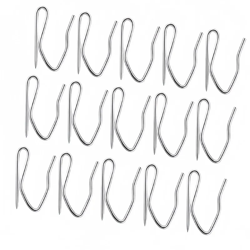 82 pcs S-Curve Shape Design 2.4cm Metal Pleat Hooks, great for Home Window Drapery, Stainless Steel Material