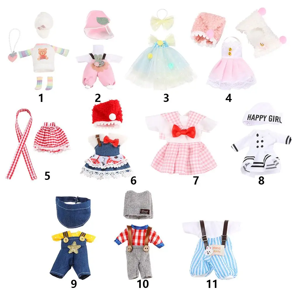 1 مجموعة الأزياء بنطلون قبعة انفصال Ob11 الطفل تنورة مجموعة ملابس دمى الرياضة البدلة السراويل