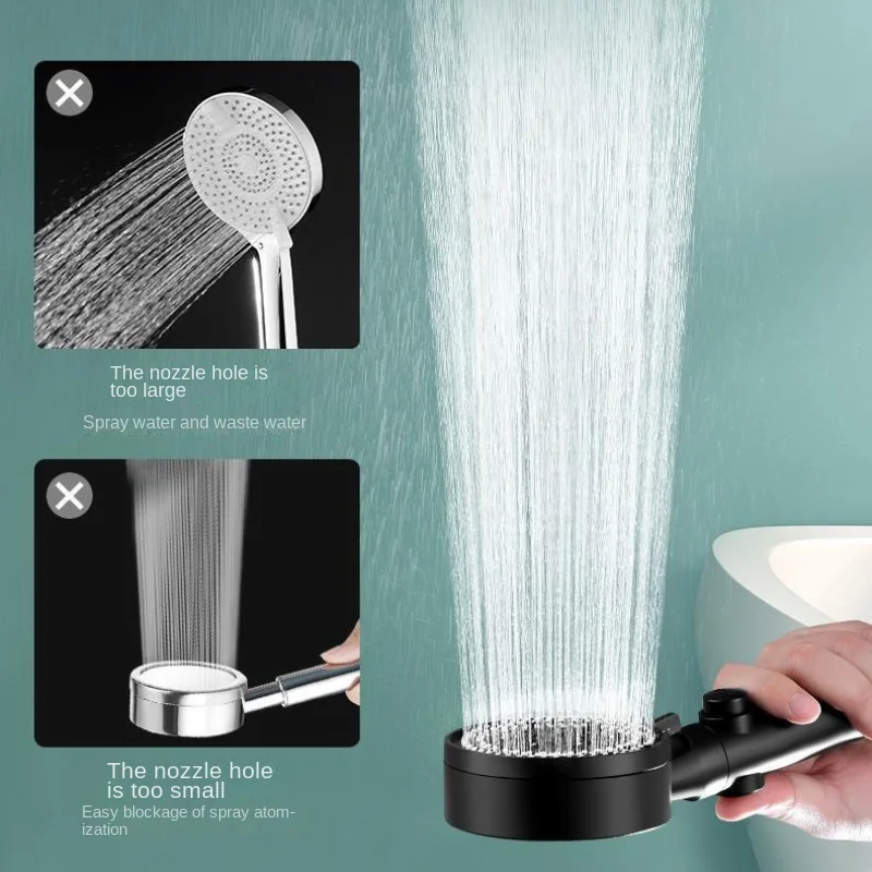 High Pressure Shower Head One-Key Stop Spray Nozzle Water 5 Models Knobs Saving Portable Shower Head Bathroom Accessories