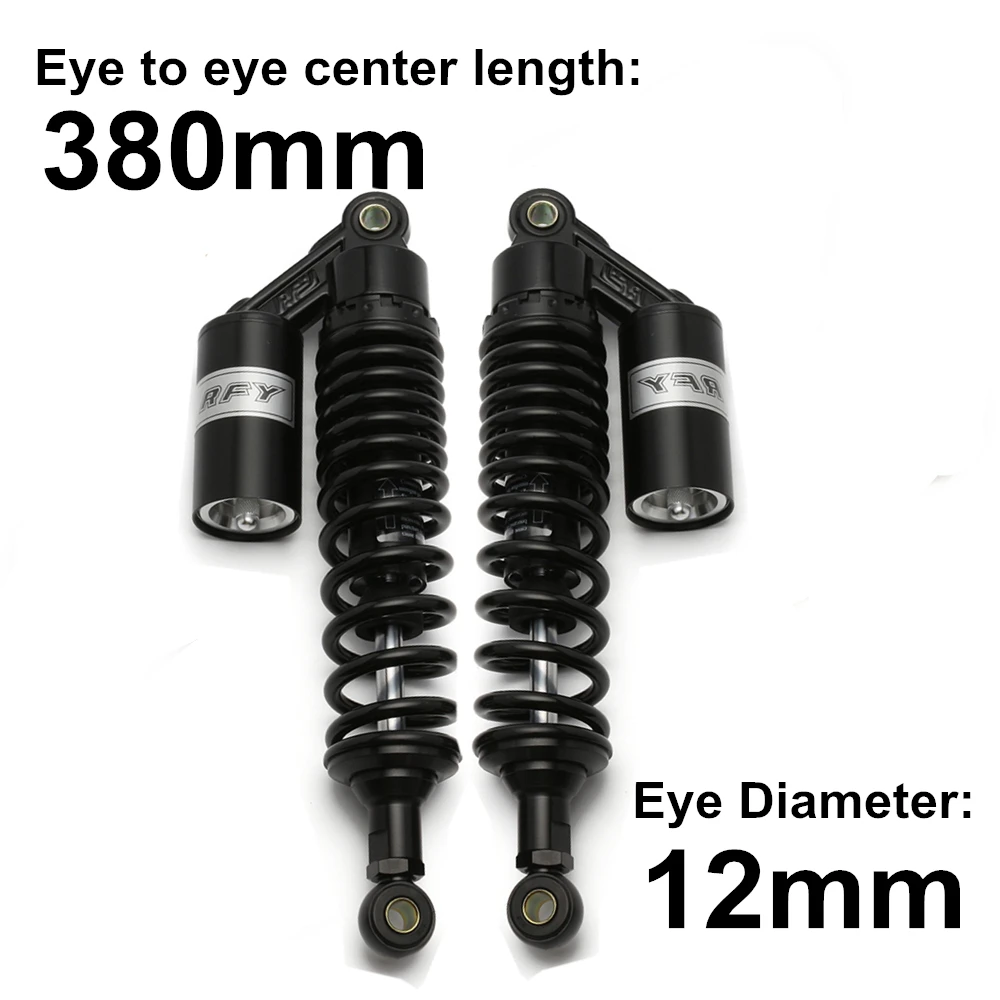 Zwart 280Mm 320Mm 340Mm 360Mm 380Mm 440Mm Motorcycle Air Schokdemper Achterwielophanging Atv quad Scooter Dirt Bike Motor D20