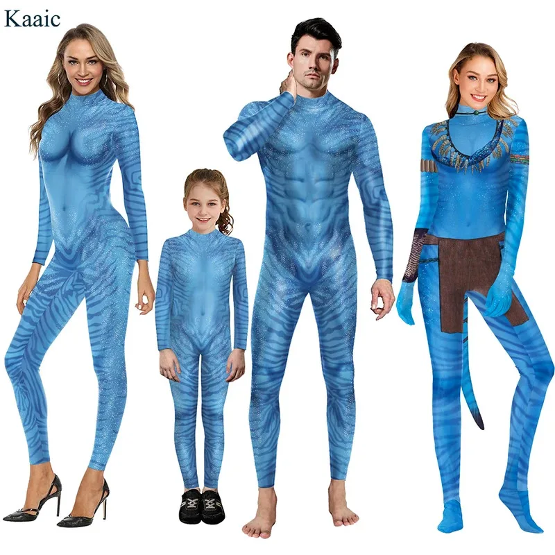

Avatar Costumes Women and Men Cosplay the Way of Water Bodysuit Kids Girl Boy Sexy Jumpsuit for Halloween and Christmas Adult