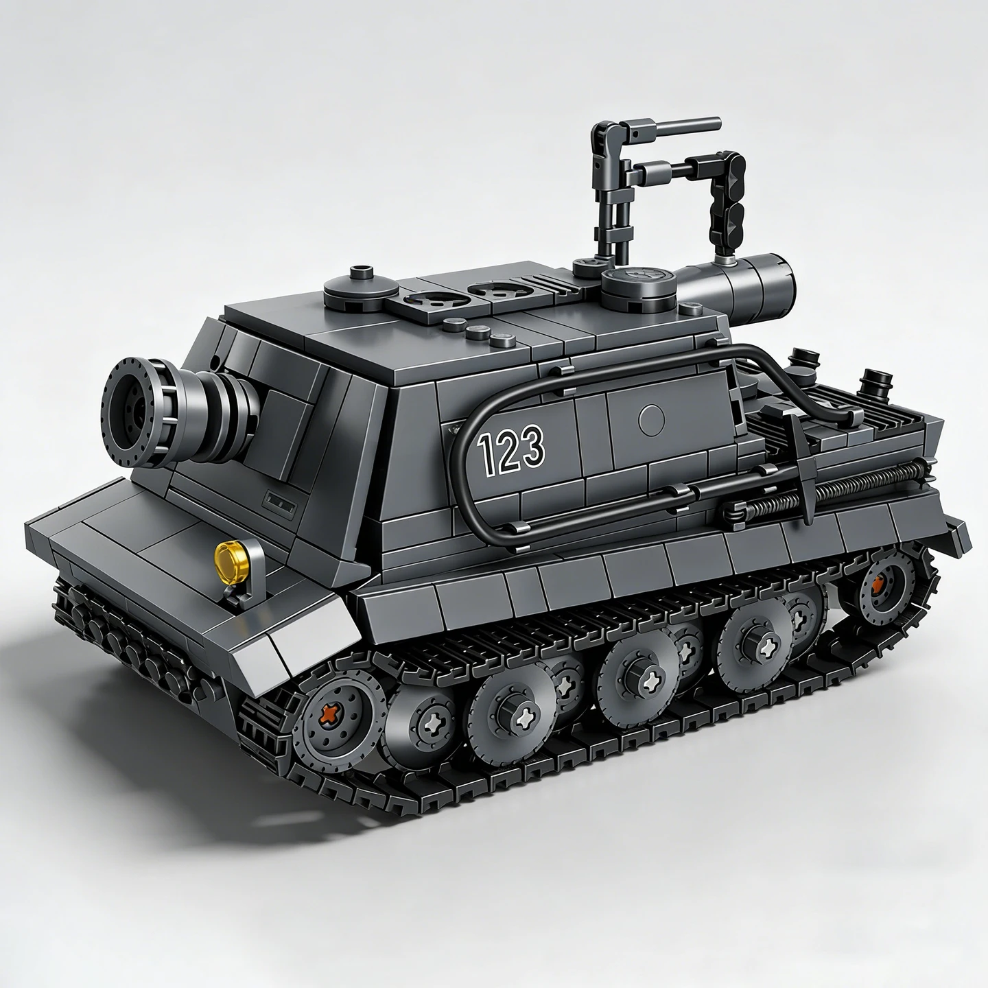 

2026 NEW WWII Tiger Tank Self-Propelled Rocket Launcher Half-Wheel Drive Armored Vehicle Assembly Kit-Boys' Building Toy 66093