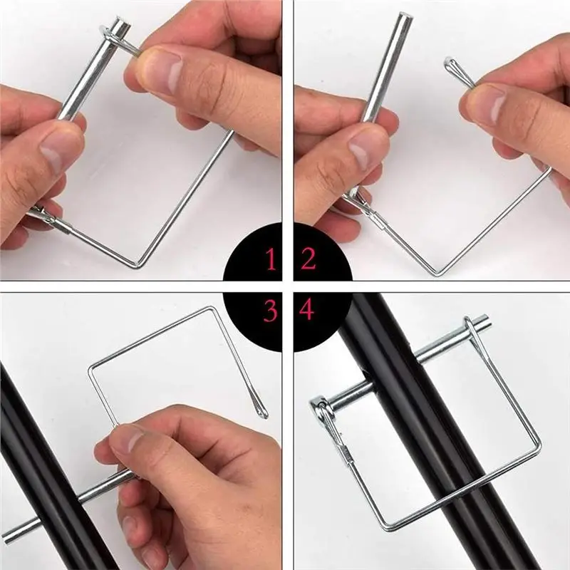 Fresh Trailer Coupler Pins 10 Pack- Zinc-Plated Steel, 1/4" X 3-5/32" For Secure Towing- For RV, Boat, Lawn Mower, Tractor