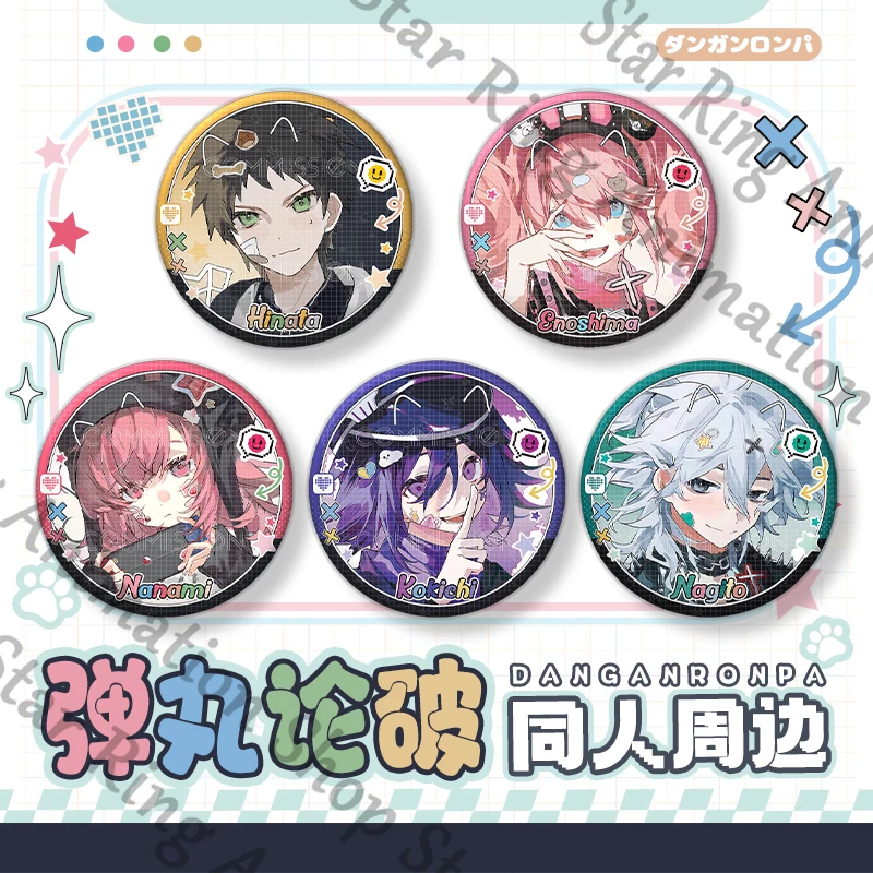 

Danganronpa Nagito Komaeda Enoshima Junko Anime Badge Tinplate Emblem Coloured Paper Card Bag Pendant Cospaly Cartoon Gift
