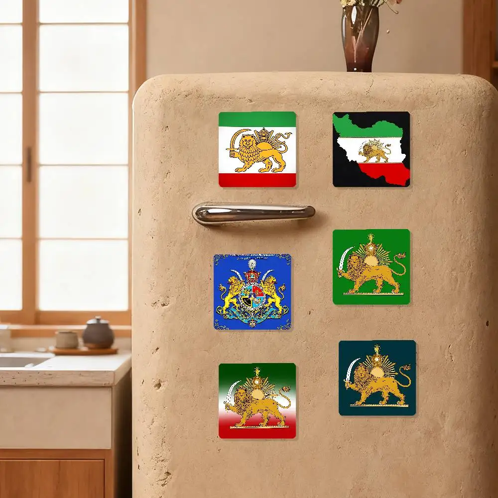 Imperial Coat Of Arms Of Iran National Emblem LionSun Crown Refrigerator Magnets For Dishwasher/ Freezer,Whimsical Kitchen Decor
