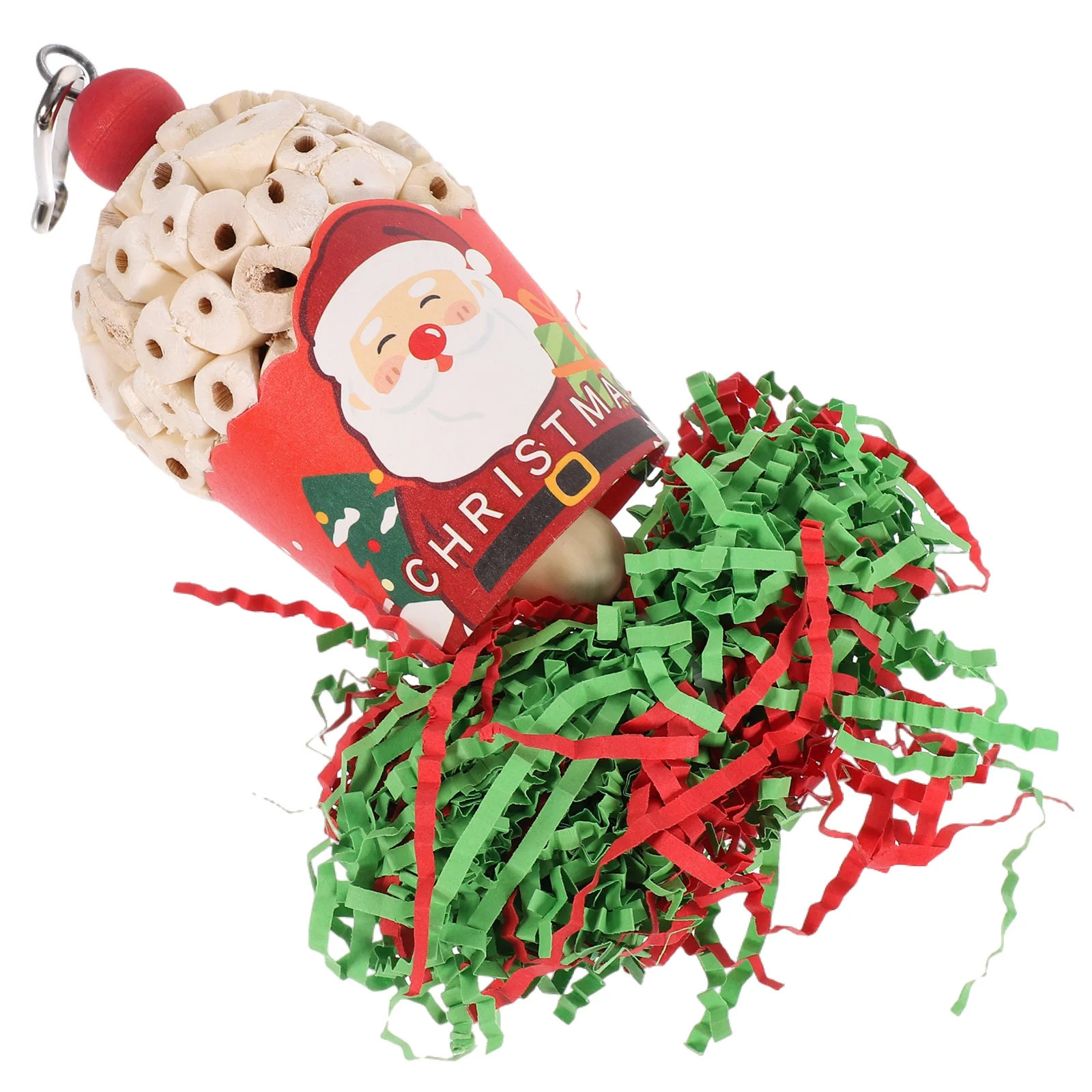 Christmas Themed Parrot Toy Parakeet Cage Accessories Bird Chew Hanging Suspending Funny Biting