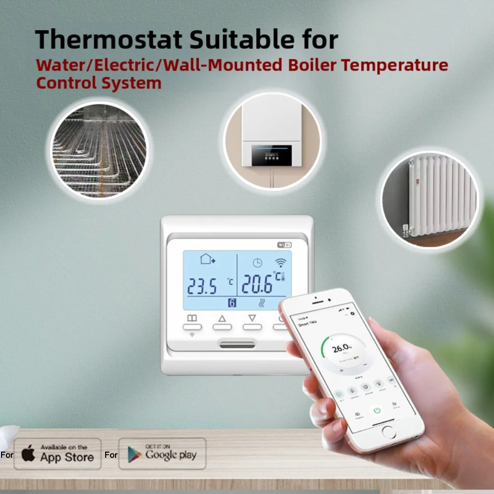 LCD Thermostat with Precision Temperature Control for Underfloor Heating and Water Heating Systems Energy Efficient Design