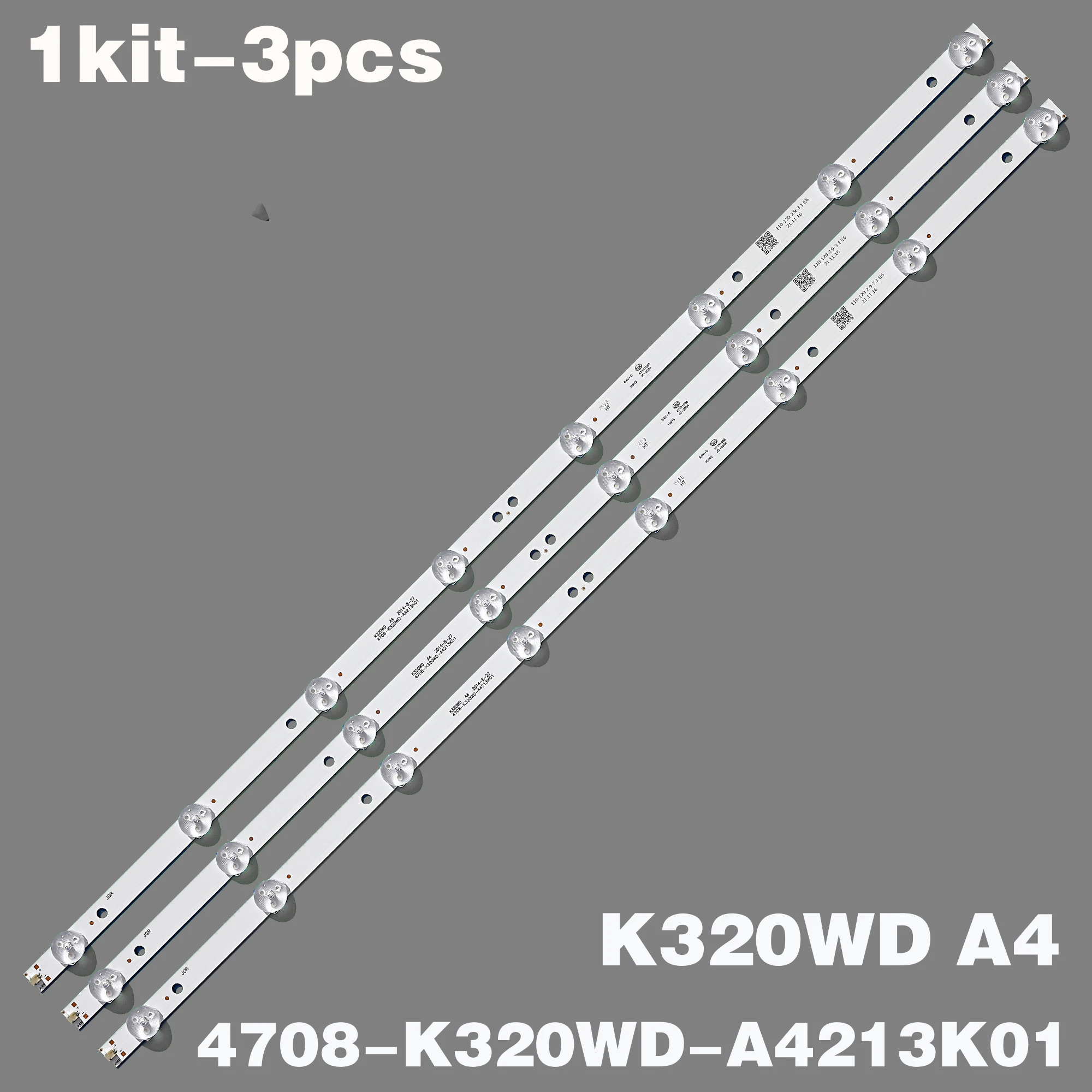 

1 kit-3pcs LED Backlight Strips 4708-K320WD-A4213K01 K320WD A4 AOC LE32M3570 LE32W234D Daewoo L32R630VKE L32S635VKE L32S639VKE