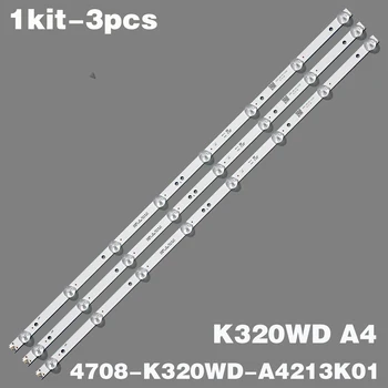 1 kit-3pcs LED backlight strips 4708-K320WD-A4213K01 K320WD A4 AOC LE32M3570 LE32W234D Daewoo L32R630VKE L32S635VKE L32S639VKE