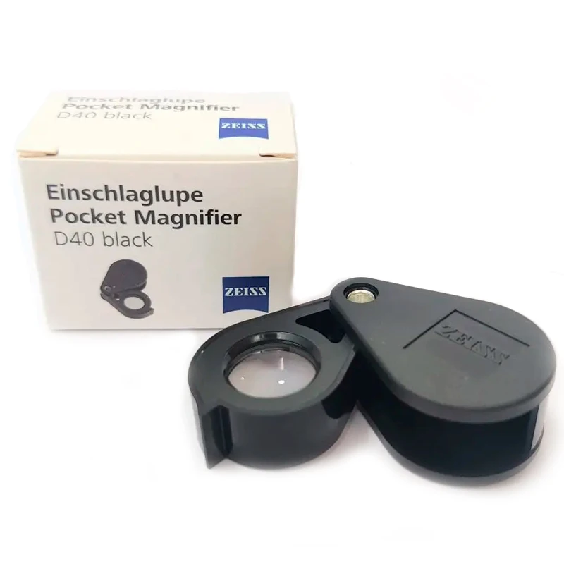Original Germany D40 Magnifier BLACK Edition10x Magnifying Glass 13mm Portable Jeweler's Triplet Loupe for Gemological Appraisal