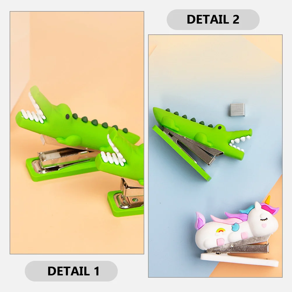 3 Pcs Stapler Stationery Desk Office for Household Handheld Silica Gel Cute Child Reusable