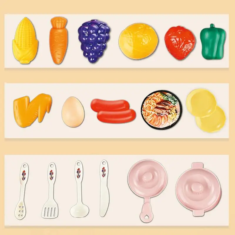 Ensemble de jouets de cuisine pour enfants, ustensiles de cuisine pour filles, jouet de cuisine pour bébé, fruits coupés, simulation de jeu de simulation, 45 pièces