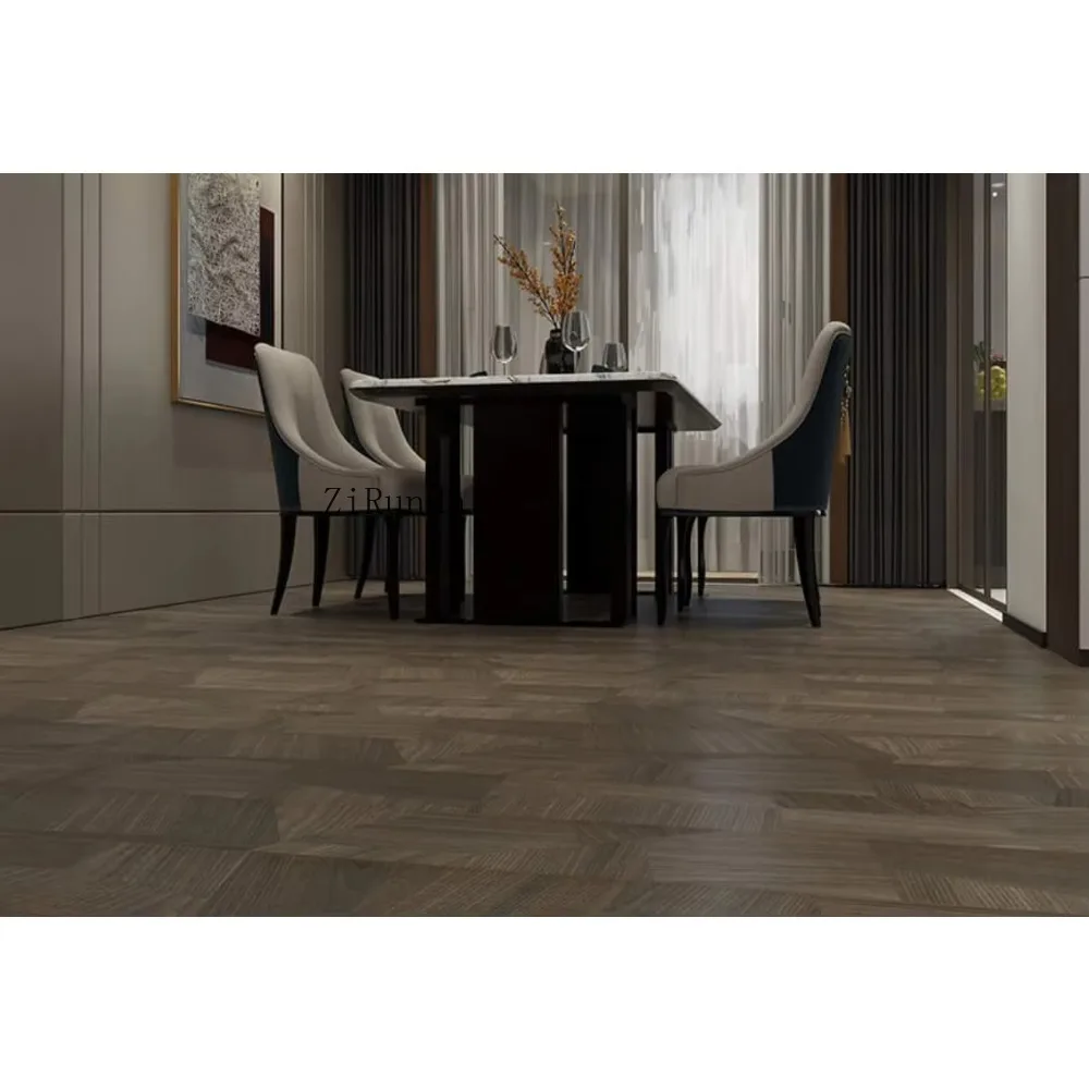 Lantai laminasi dapur HDF antik kuning 8mm modern yang tahan lama dan dapat disesuaikan