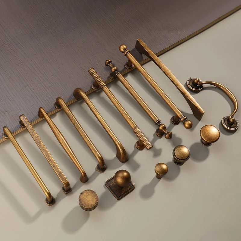 American Vintage Wardrobe Door Pull Handle Mid-Century Furniture Handles Premium Cabinet Dresser Knobs Single-Hole Drawer Knob