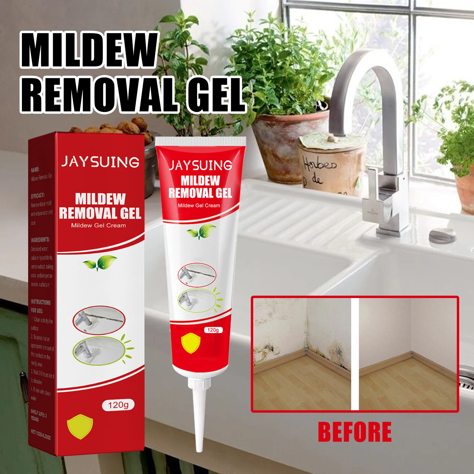 

2Pcs Wall Mold Mildew Remover Cleaner Caulk Gel Pool Tile Gap Spot Mold Remover Washing Machine Bathroom Mildew Gel