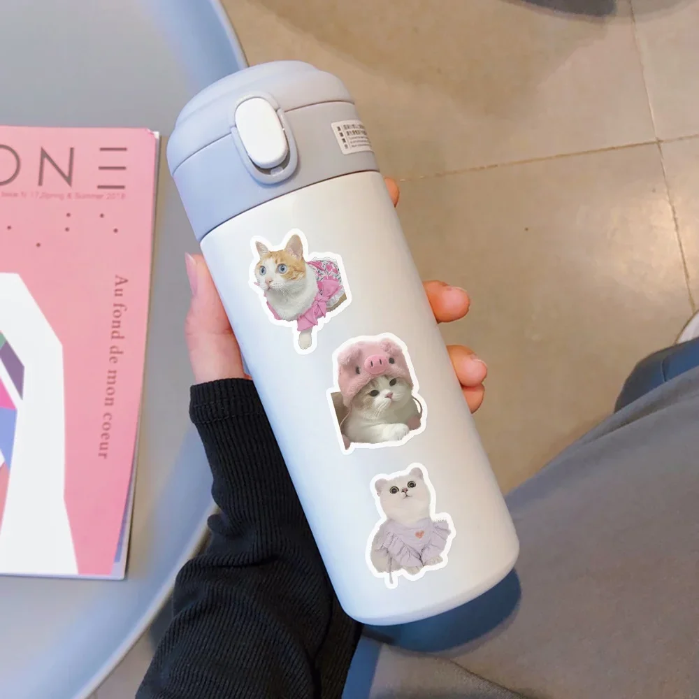 100PCS Cute Cartoon Realistic Cute Pet Kitten Waterproof Stickers For Hand Account Pencil Case Decals BulingBulingStickers Store