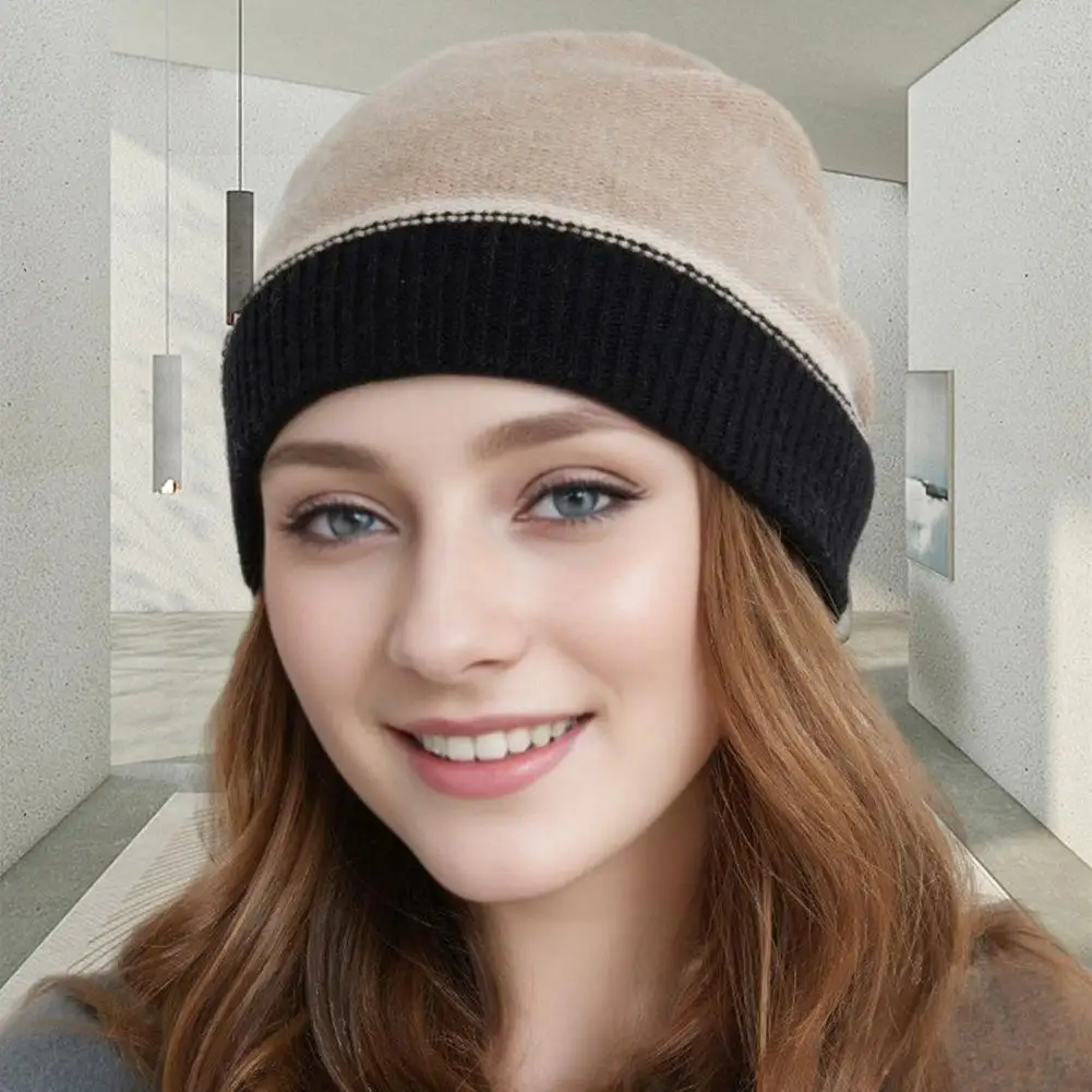 Comfortable Women Beanie Stylish Warm Women's Winter Hats Soft Knitted Beanies with Anti-slip Design for Outdoor Activities Cold