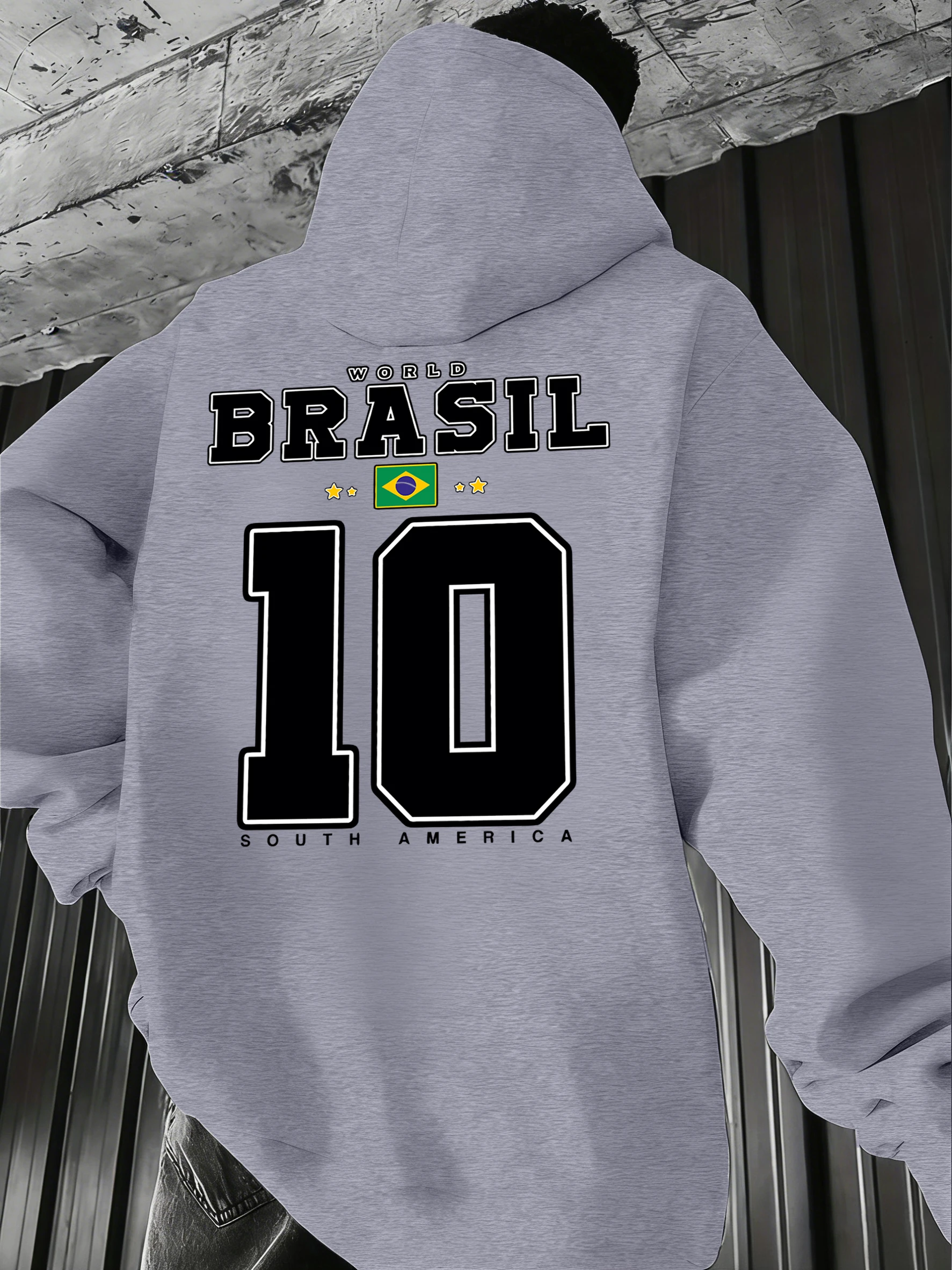 

Мужская толстовка с принтом World Brasil South America, повседневная, свободного кроя, с карманами, в стиле хип-хоп, удобная, универсальная, флисовая, уличная одежда