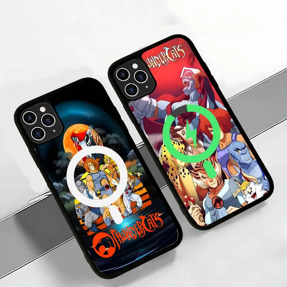 Магнитный чехол для телефона Magsafe с рисунком ThunderCats, беспроводной, из PC+TPU, для iPhone 11 12 13 14 15 16 17 Pro Max Plus