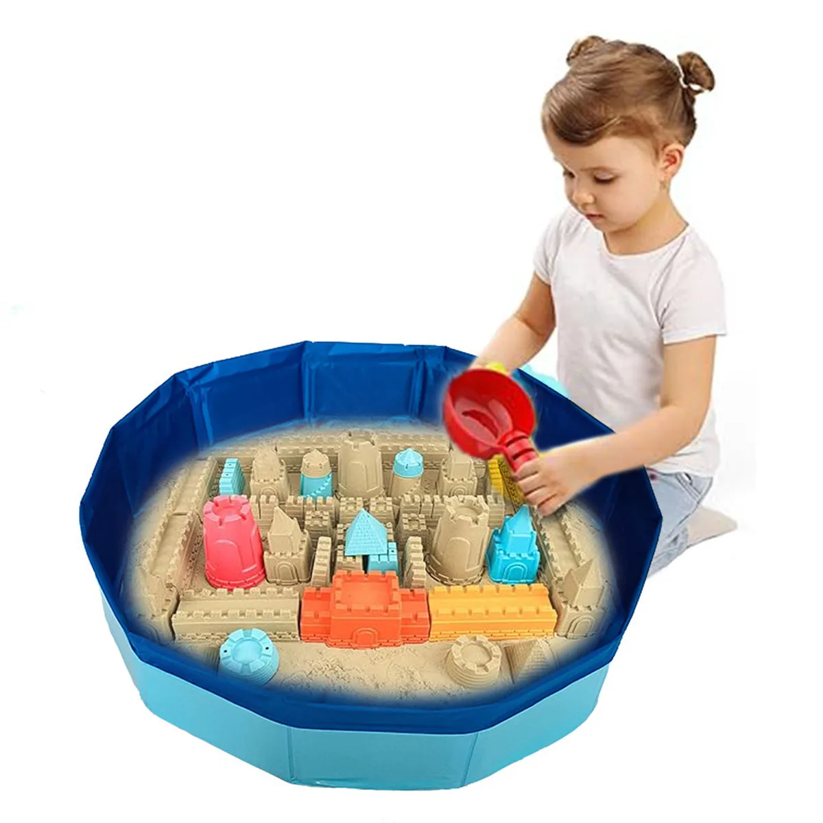Giocattoli per sabbie per bambini, stampi per sabbia da costruzione di castelli di sabbia, giocattoli da spiaggia, giocattoli estivi per esterni, tavolo di sabbia, giocattoli sensoriali per bambini, ragazzi e ragazze