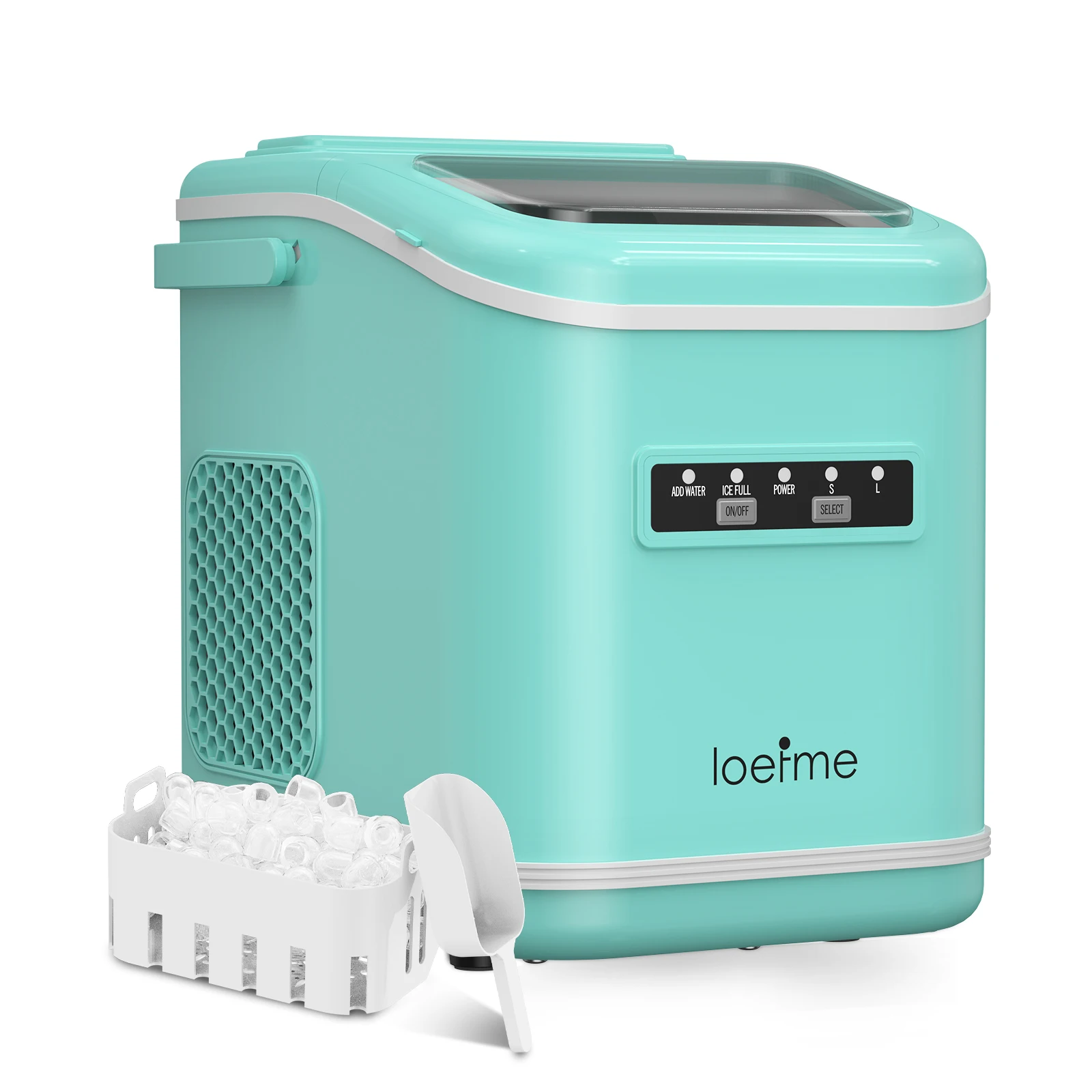 LOEFME Portable Bullet Ice Maker Countertop Ice Machine 12KG/24H 9 Cubes 6 Min LED Display 2 Ice Sizes for Home Office image 3