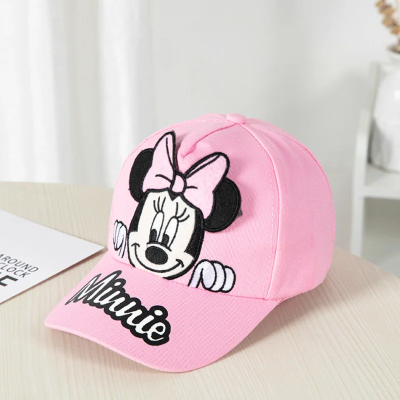 Disney-gorras de béisbol de Mickey Mouse para niños y niñas, sombrero con estampado de dibujos animados en 3D, visera para el sol, Otoño e Invierno