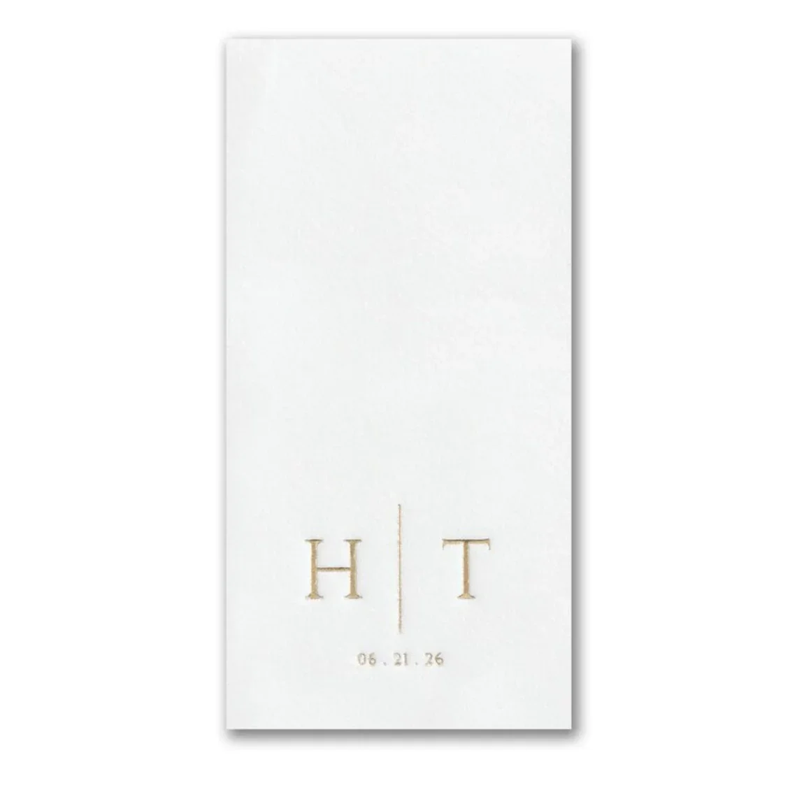 Modern Monogram Initials Custom Name Foil Personalized Premium Linen Feel Napkins, Custom Guest Towel Bathroom White Napkins