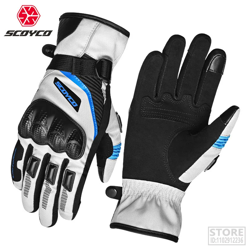 SCOYCO Motorcycle gloves  racing winter waterproof warm rider anti-fall equipment