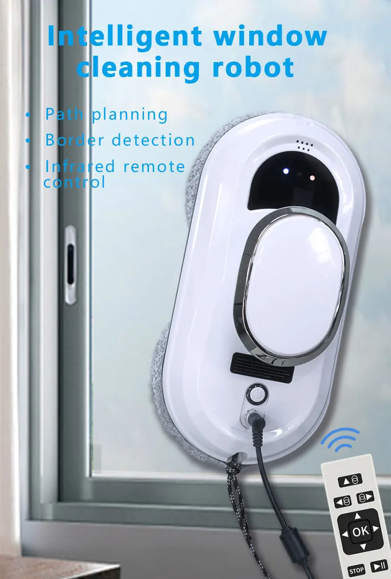 OEM Electric Window Cleaners Remote Control Automatic Detect Window Cleaning Robot Smart APP Control