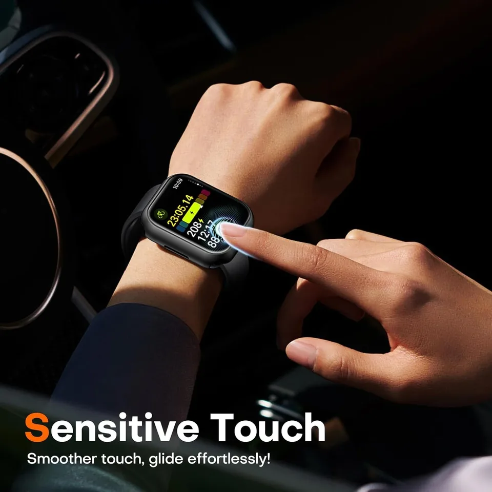 Vidrio templado + Estuche para Apple Watch 46mm 44mm 45mm 41mm 40mm 42mm Protector de pantalla para iwatch series 10 9 8 7 6 SE 5 Accesorios 6