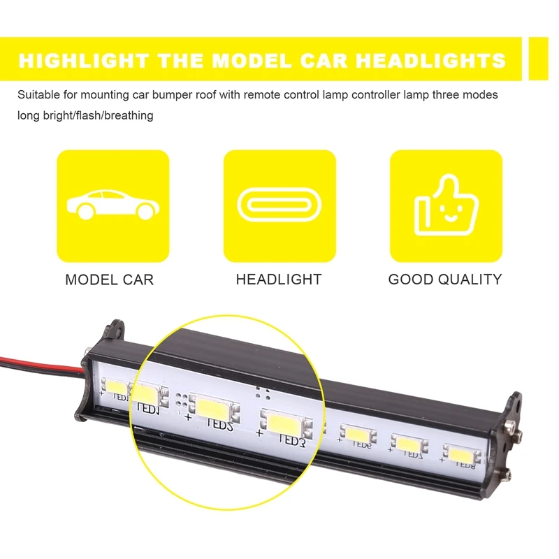 Hot Salerc Car Roof LED Light Bar Adjustable Mode For 1/10 Crawler SCX10 Wraith Capra TRX4 TRX6 CC01