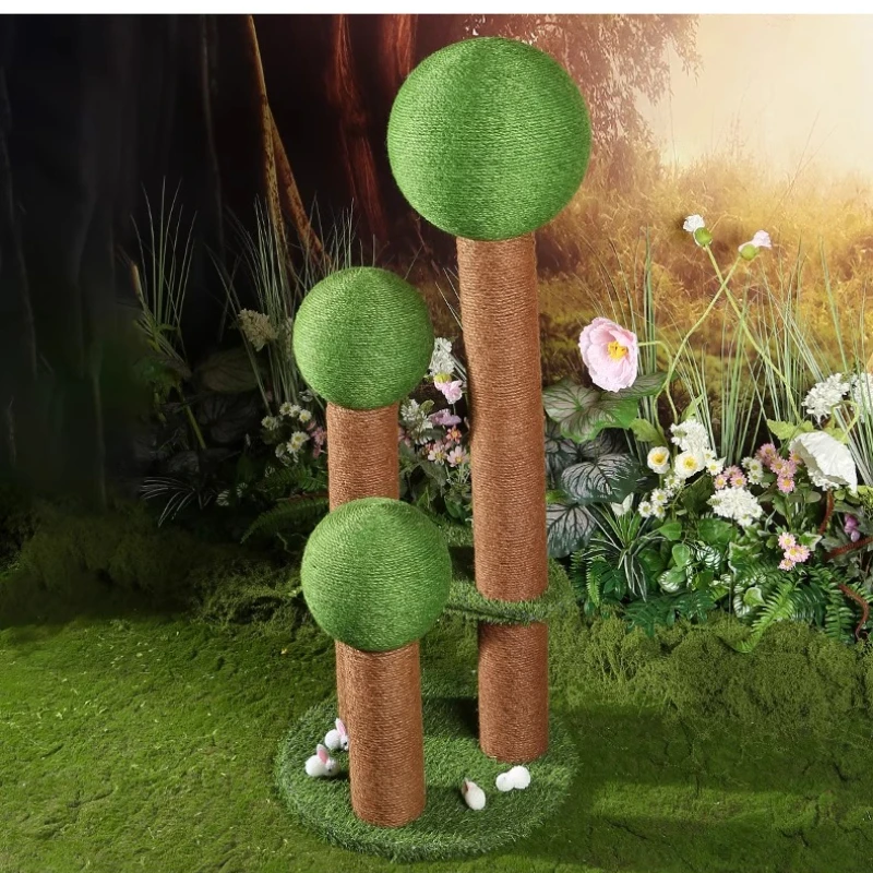 

Tongtian pillar hemp rope solid wood does not occupy the cat's nest cat tree integrated scratching column top sky stand