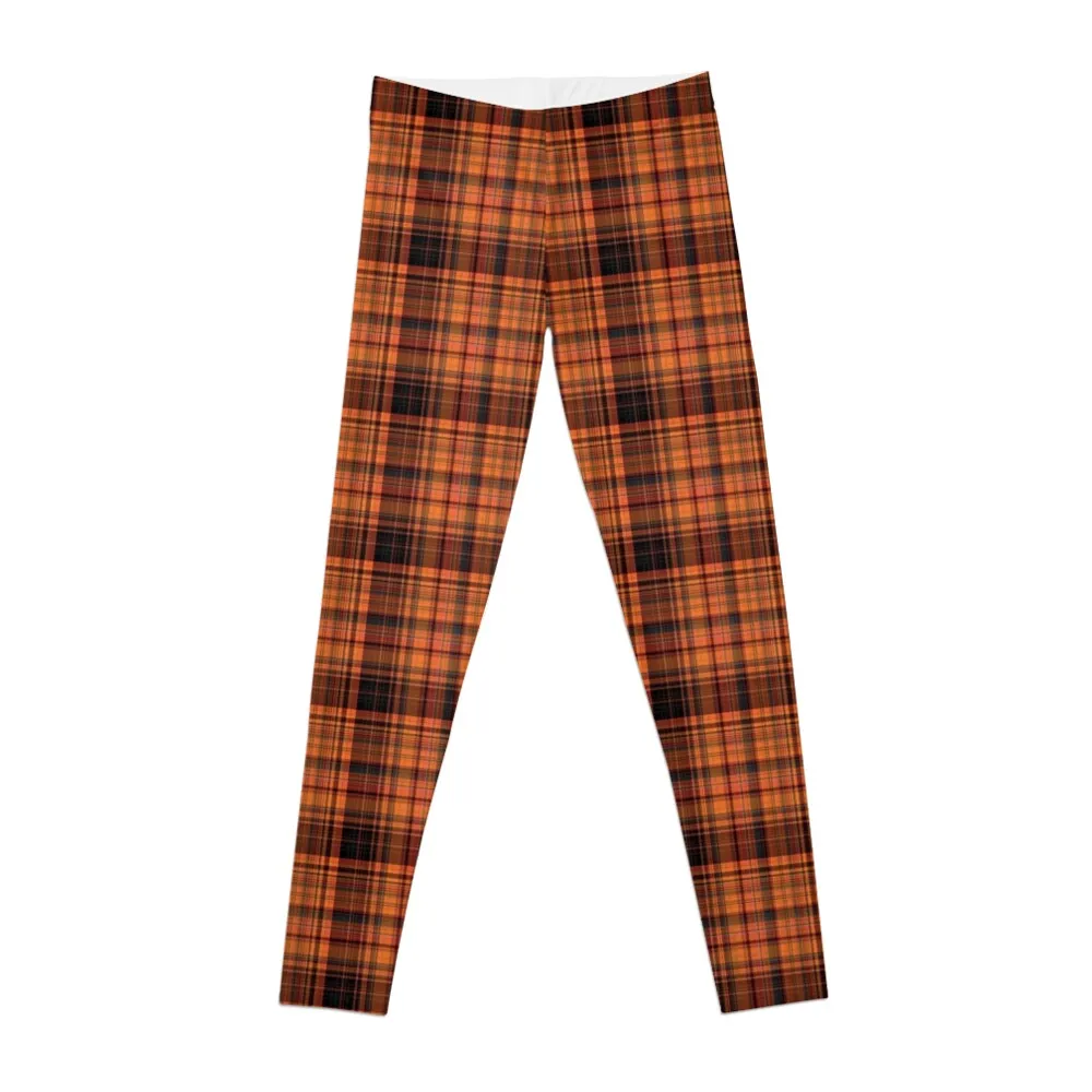 

Pumpkin Orange Plaid Leggings flared leggings Women's sports leggings gym top women Women's sportswear