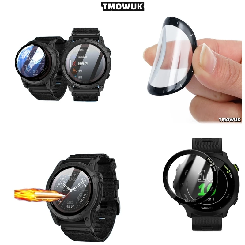

For Garmin Fenix 6 7 8 7X 6X 7S 47mm 51mm - Soft Flexible Anti-Scratch Screen Protective Film - 3D Curved PMMA