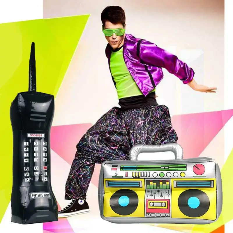 Inflatable Funny Radio Boom Box PVC Inflatable Balloons Photo Booth Props Inflatable Radio Recorder For 80s 90s Party Decor