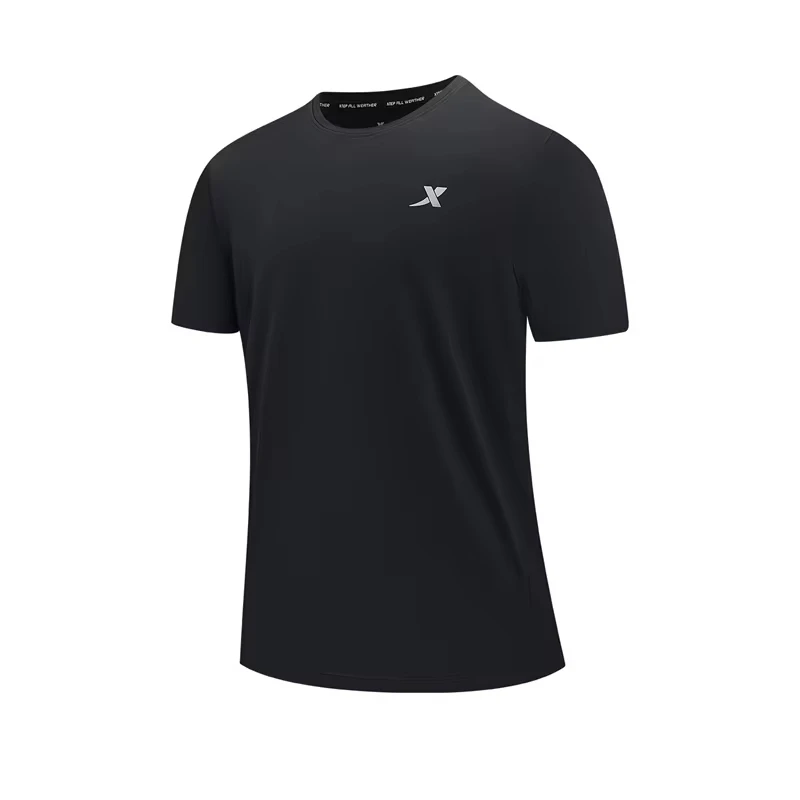 Xtep Short Sleeve Knitted Shirt For Men 2024 Summer Sweat-Absorbing Men\'s T-shirt Training Comfortable Outdoor Tops 876229010031