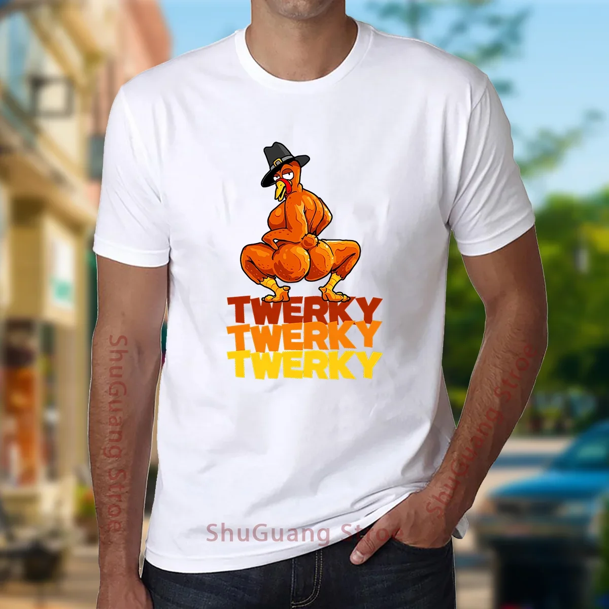 Funny T Shirt Turkey Twerky Print Tops Twerking Sweatshirt Funny Men T Shirt Women T Shirt Graphic Tshirts Lovely Cotton Tee