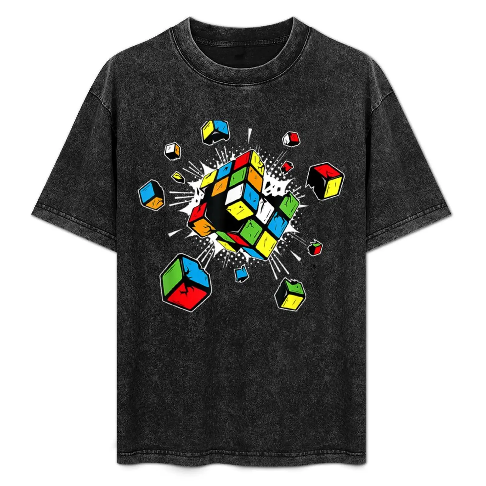 

Exploding Rubix Rubiks Rubics Cube Present T-Shirt anime t shirts summer 2025 Short sleeve tee Men's clothing