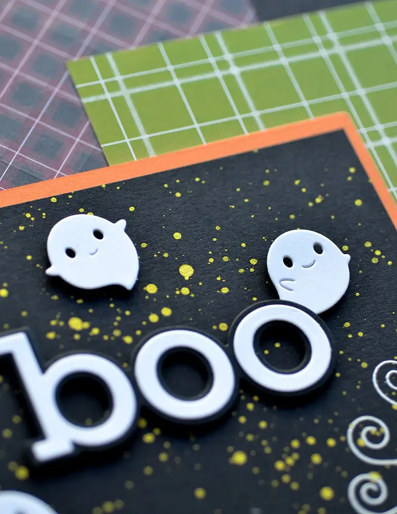 قوالب قطع الهالوين السعيدة من Boo Words لخلفية القصاصات وإطار البطاقة اليدوية بدون ختم #3
