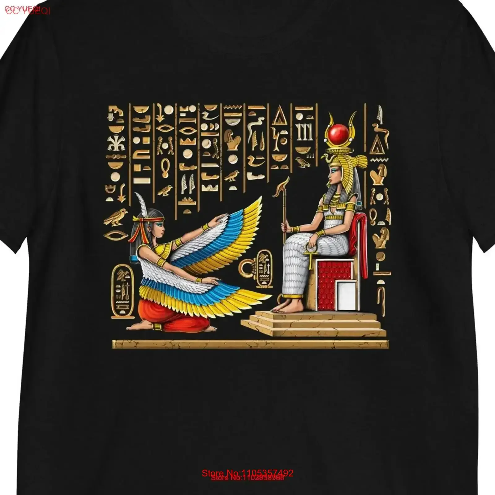Ägyptische Göttin Maat T-Shirt Isis Mythologie Altes Ägypten Hieroglyphen Kleidung Göttin-Bekleidung Vintage Washed
