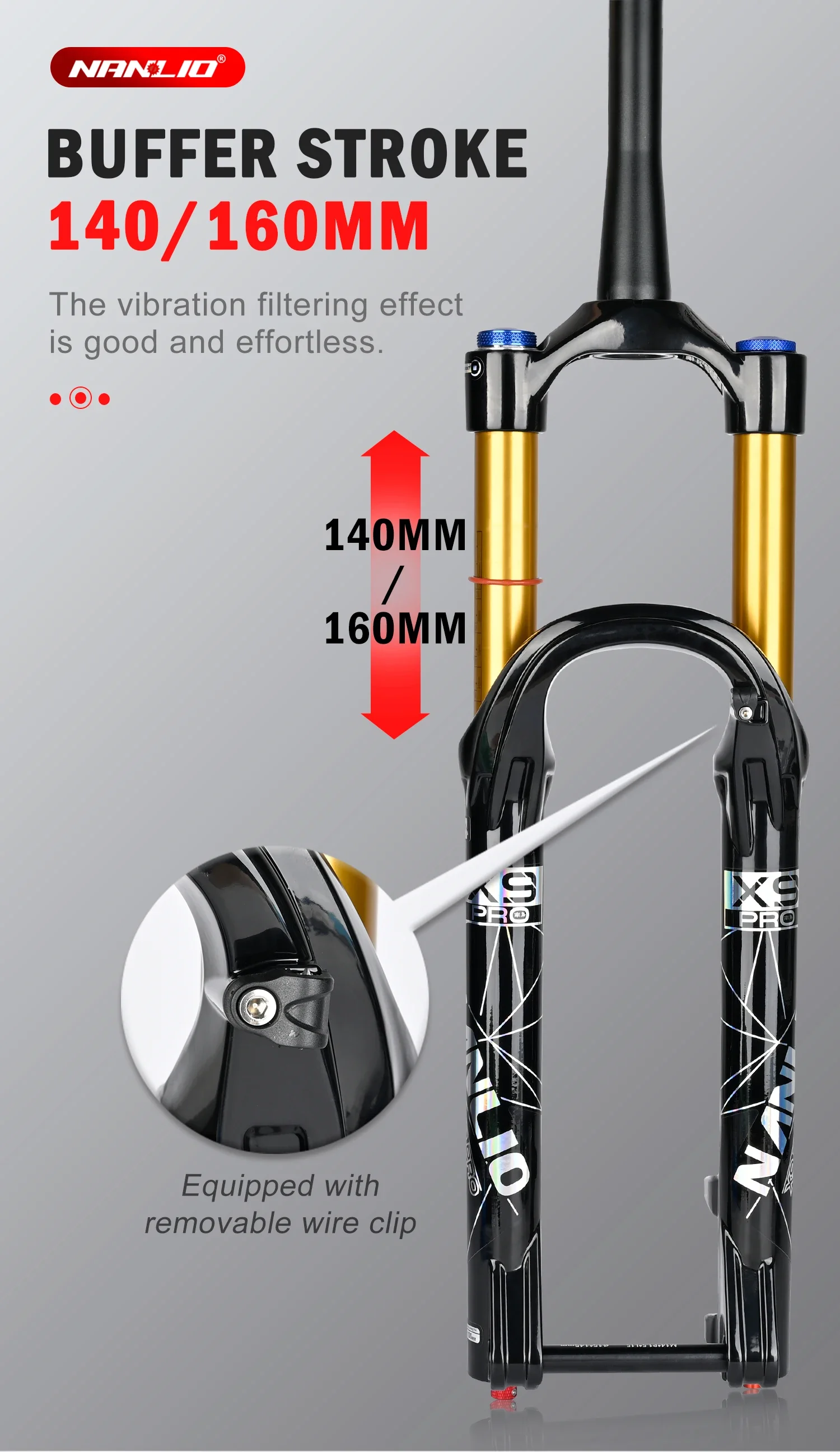 Nanlio X9 Pro MTB Air Suspension Fork 34mm 140/160mm Travel 26/27.5/29 Inch 100x9 100x15 Damping Rebound Bike Fork