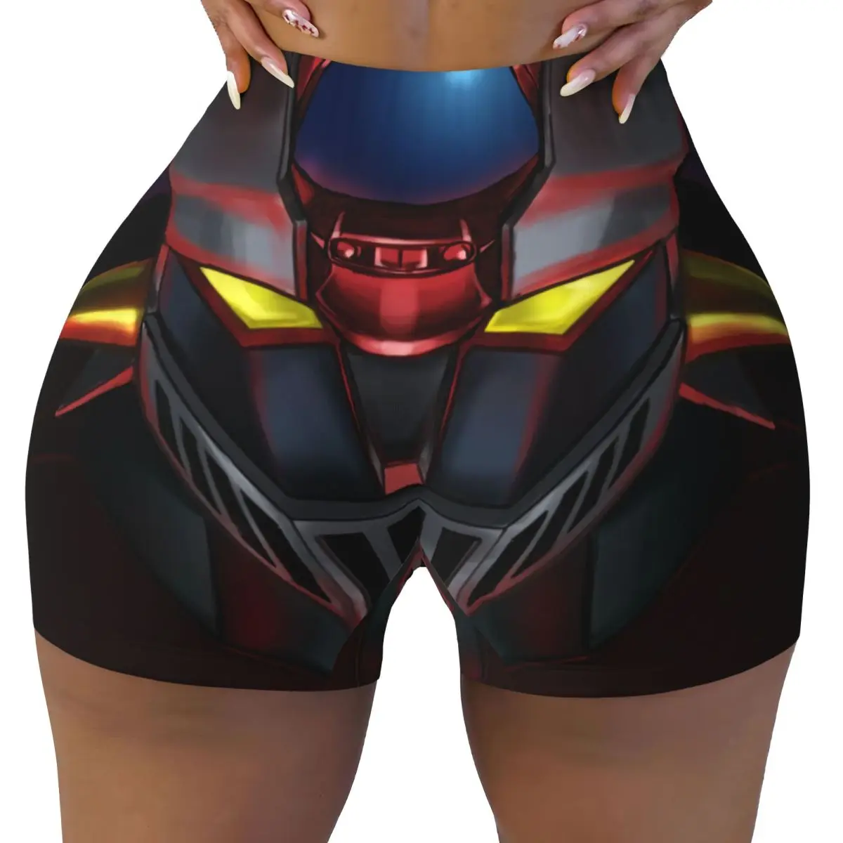 Custom Mazinger Z Anime UFO Robot Workout Shorts for Women Grendizer Goldorak Gym Volleyball Running Yoga Shorts
