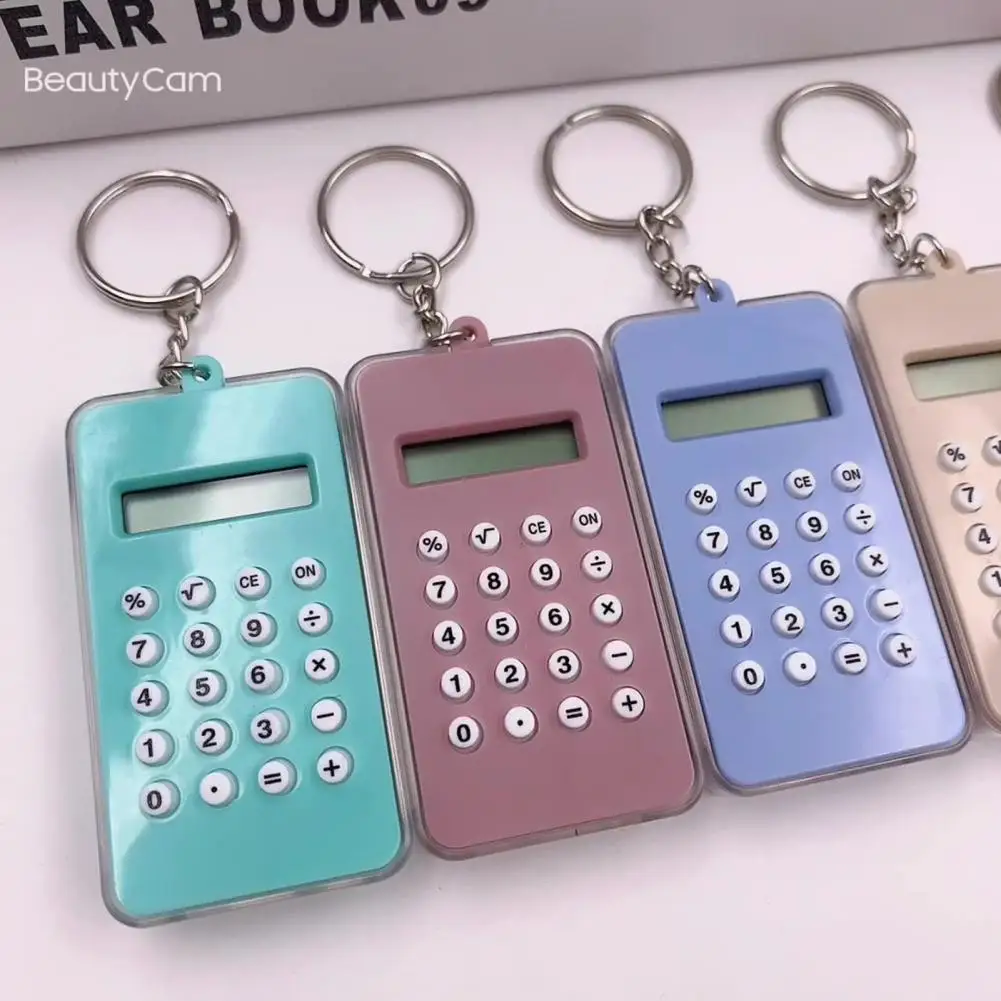 Great Mini Calculator Lightweight Digital Calculator with Keyring Widely Use Easy Carry Digital Display Small Calculator