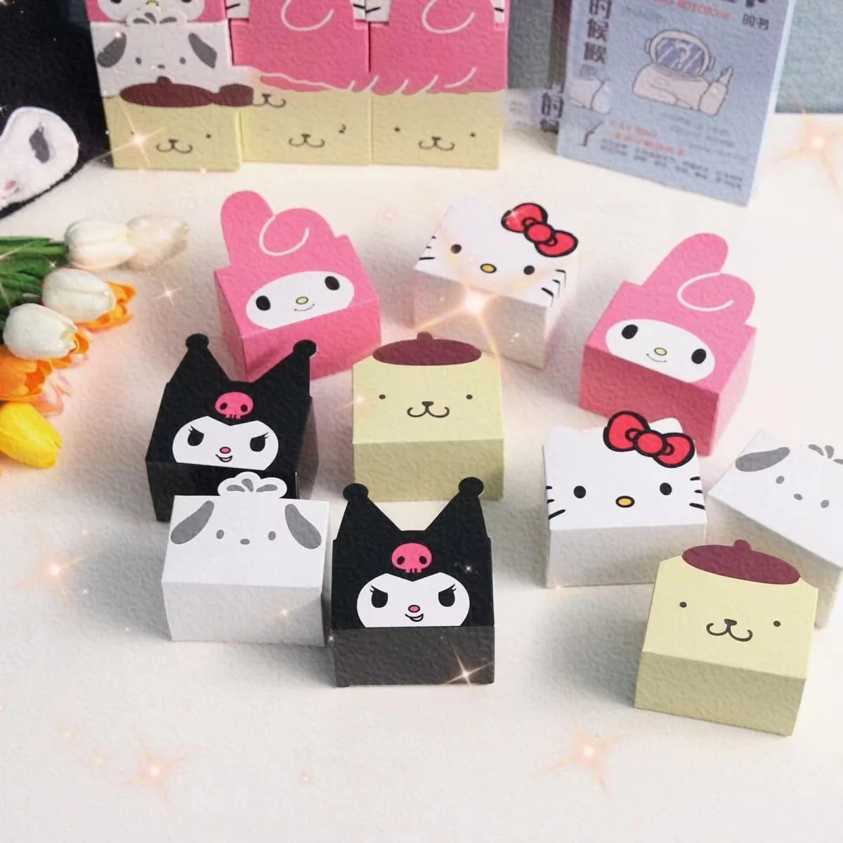 Hot Sanrio Storage Box Hello Kitty Cute Cartoon Jewelry Box Kuromi Kawaii Cartoon Stationery Box Paper Desktop Ornaments Gift